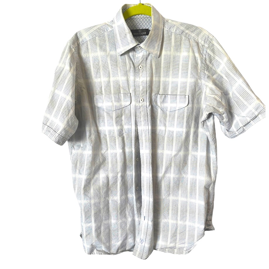 Bugatchi Men's Button Front Short Sleeve Shirt
